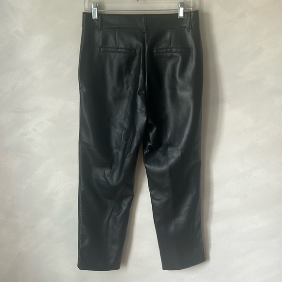Babaton Aritzia Melina Pants Size 10 faux vegan leather black straight high rise - Picture 7 of 11